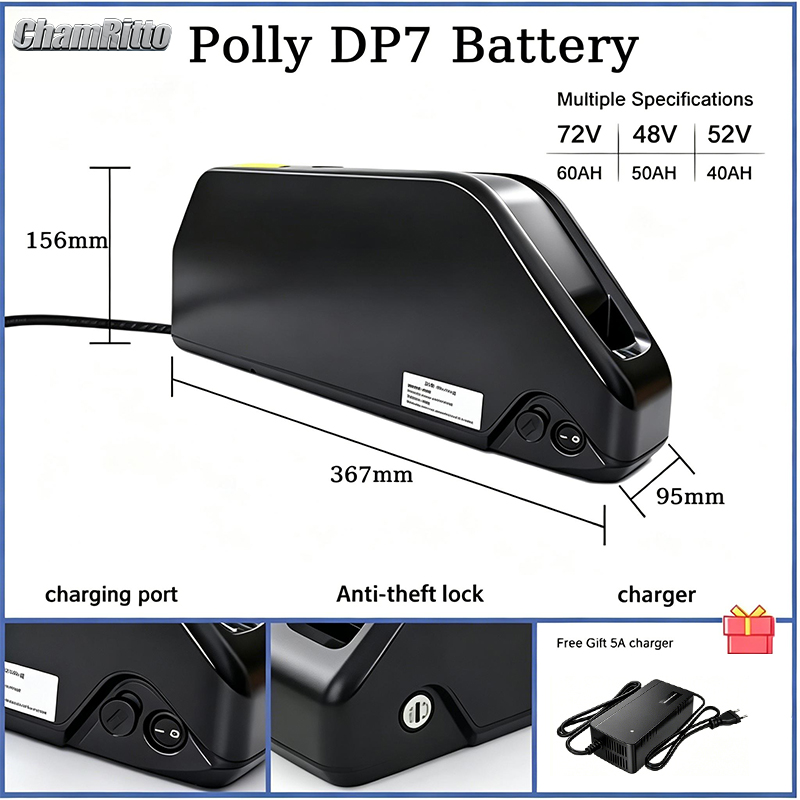 Elektrische fiets Polly DownTu - Electric Bicycle Battery 72V 30Ah recensie en prijs