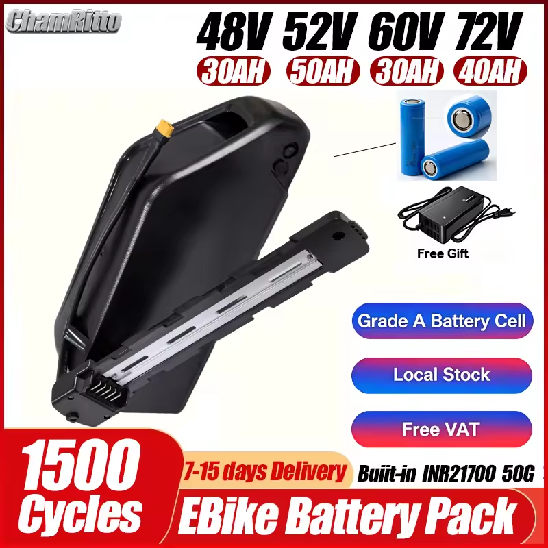 Cham 52v 48v 72v 50ah 60ah Bat - Ebike Battery 48V 20Ah Hailong recensie en prijs